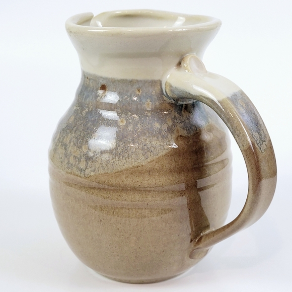 Clay In Motion~Pitcher & 2 Dipping Bowls~Brown Gray Cream~Set of 3~Neher~EUC - Picture 7 of 13